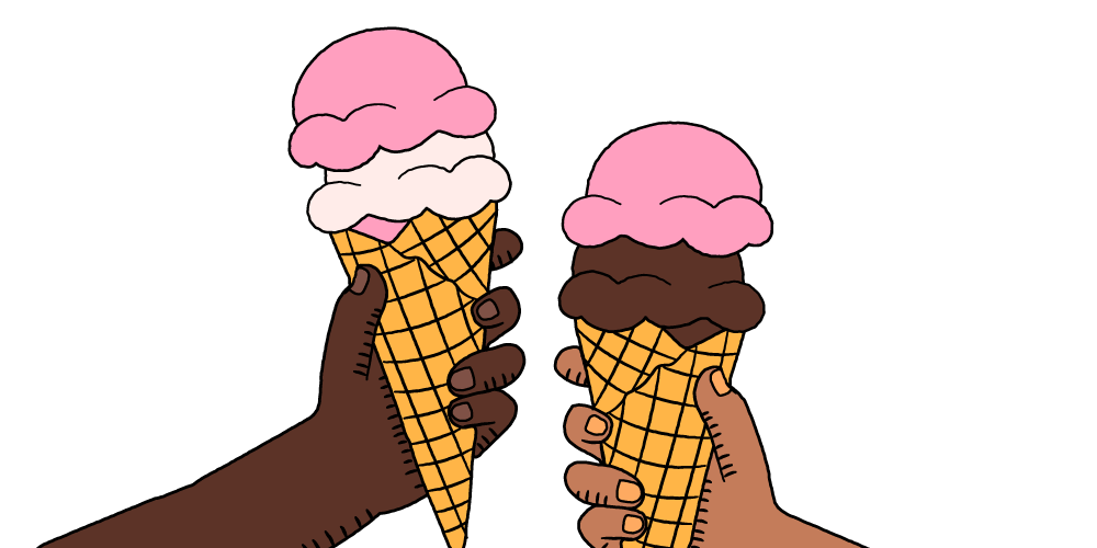 Two Hands Holding Ice Cream Cones