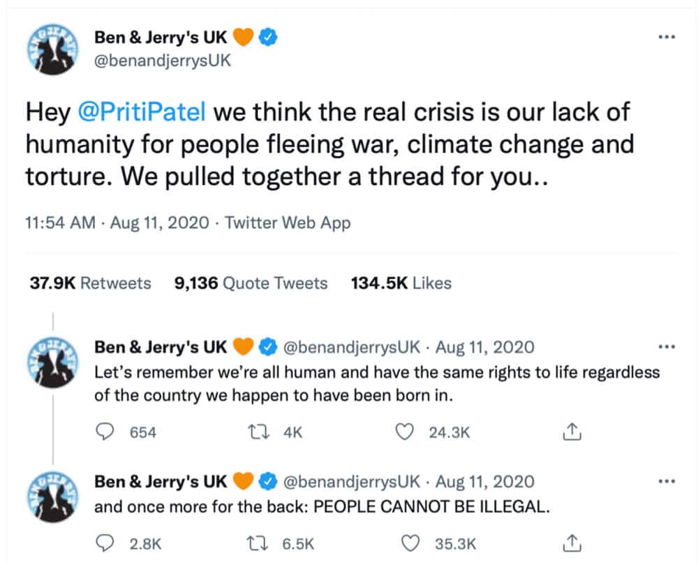 Tweet to Priti Patel