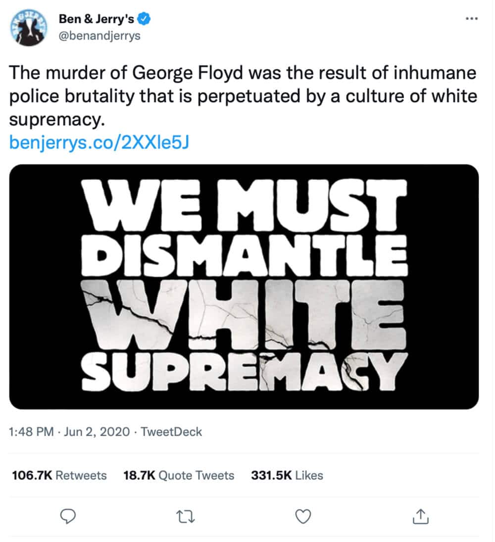 Tweet: We Must Dismantle White Supremacy